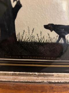 Pair of English Victorian Hunting Scence Glass Silhouettes - 4653431