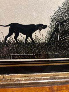 Pair of English Victorian Hunting Scence Glass Silhouettes - 4653432