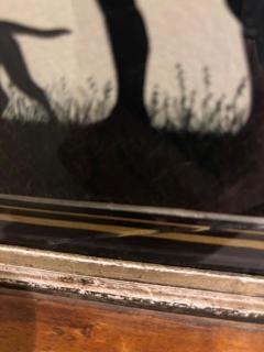 Pair of English Victorian Hunting Scence Glass Silhouettes - 4653434