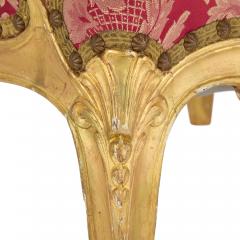 Pair of English Victorian Louis XV Style Giltwood Armchairs English c 1840 - 4686542