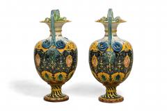 Pair of English Victorian Minton 19th Century amphora porcelain vases with sna - 4626393