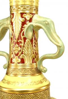 Pair of English Victorian Minton Yellow Porcelain Bottle Vases - 4199977