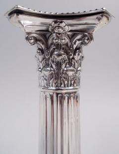 Pair of English Victorian Neoclassical Column Candlesticks 1893 - 4228452