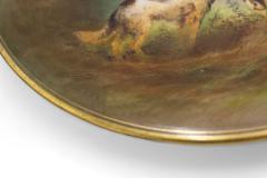 Pair of English Victorian Porcelain Hunting Dog Scene Wall Plaques - 4199858
