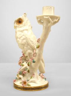 Pair of English Victorian Porcelain Owl Candelabras - 4200924