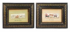Pair of English Victorian Silk Embroidered Hunting Scenes - 4516260