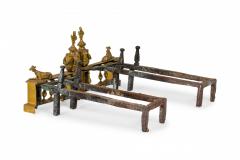 Pair of English Victorian Style Flame and Urn Finial and Greyhound Figure Andiro - 4656343