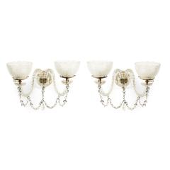 Pair of English Victorian Waterford Crystal Wall Sconces - 4700871