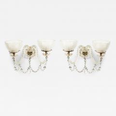 Pair of English Victorian Waterford Crystal Wall Sconces - 4700898