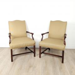 Pair of English Walnut Library Chairs Probably 18th Century - 3481493