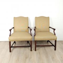 Pair of English Walnut Library Chairs Probably 18th Century - 3481494