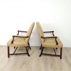 Pair of English Walnut Library Chairs Probably 18th Century - 3481497