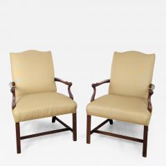 Pair of English Walnut Library Chairs Probably 18th Century - 3482346