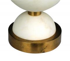 Pair of English brass and alabaster positano lamps by Vaughn London - 2130429