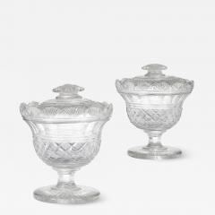 Pair of English engraved and cut glass sweet bowls - 2996603