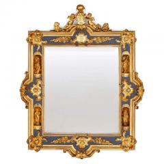 Pair of English gilt bronze and ebonised wood mirrors - 3345445