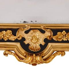 Pair of English gilt bronze and ebonised wood mirrors - 3345467