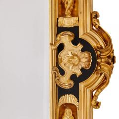 Pair of English gilt bronze and ebonised wood mirrors - 3345478