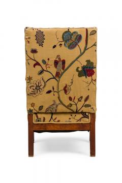 Pair of English oak Arts Crafts Floral Upholstered Armchairs - 4655344