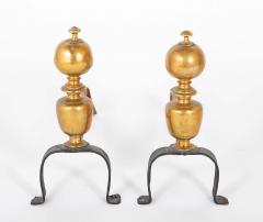 Pair of English or European Brass Andirons - 4002635