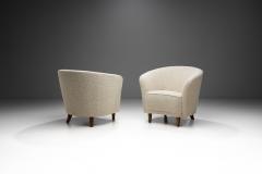 Pair of Enveloping Cabinetmaker Armchairs in Boucl Europe Mid 20th Century - 3790261