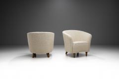 Pair of Enveloping Cabinetmaker Armchairs in Boucl Europe Mid 20th Century - 3790263