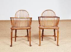 Pair of Estate Made Yew and Elm Windsor Armchairs - 3936706