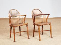 Pair of Estate Made Yew and Elm Windsor Armchairs - 3936707