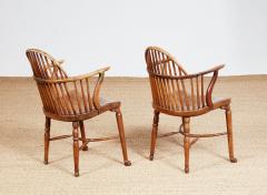 Pair of Estate Made Yew and Elm Windsor Armchairs - 3936709