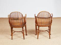 Pair of Estate Made Yew and Elm Windsor Armchairs - 3936710