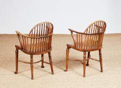 Pair of Estate Made Yew and Elm Windsor Armchairs - 3936711