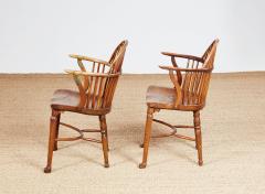 Pair of Estate Made Yew and Elm Windsor Armchairs - 3936712