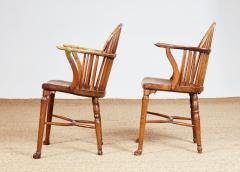 Pair of Estate Made Yew and Elm Windsor Armchairs - 3936713