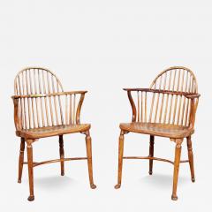 Pair of Estate Made Yew and Elm Windsor Armchairs - 3940350