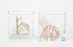 Pair of Etched Glass Vases - 895753