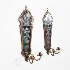 Pair of Etched Venetian Mirror Sconces - 4559314