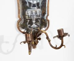 Pair of Etched Venetian Mirror Sconces - 4559320