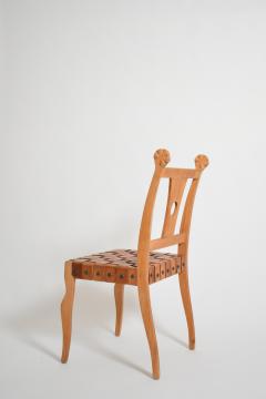 Pair of Etruscan oak and leather chairs 1970s  - 4695704