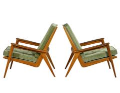 Pair of European Oak Vintage Mid Century Modern Lounge Chairs - 1993642