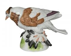 Pair of European Porcelain Figures Of English Trumpeter Pigeons - 4134104