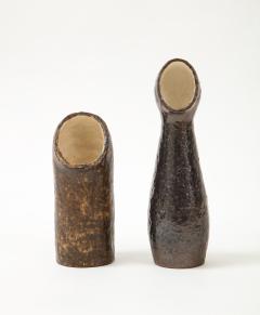 Pair of European Sculptural Ceramic Vases In the Style of Borderie 1960s - 2097146