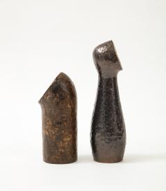 Pair of European Sculptural Ceramic Vases In the Style of Borderie 1960s - 2097148
