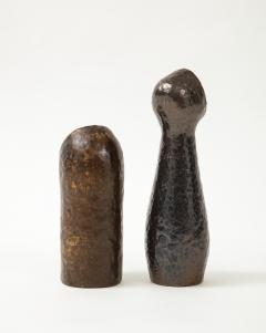 Pair of European Sculptural Ceramic Vases In the Style of Borderie 1960s - 2097149