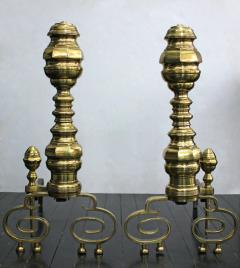 Pair of Exceptional Large Brass Andirons - 199145