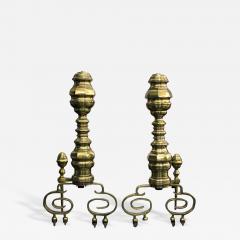 Pair of Exceptional Large Brass Andirons - 199724