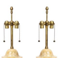 Pair of Exquisite Marble Ginger Jar Table Lamps 1960s - 2381048