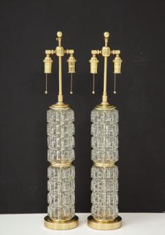 Pair of Faceted Glass Lamps - 1111721