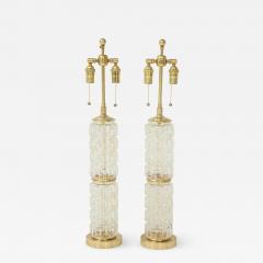 Pair of Faceted Glass Lamps - 1112572