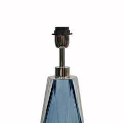 Pair of Faceted Gray Blue Murano Glass Table Lamps Medium - 4592278