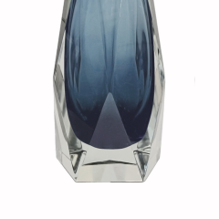 Pair of Faceted Gray Blue Murano Glass Table Lamps Medium - 4592281